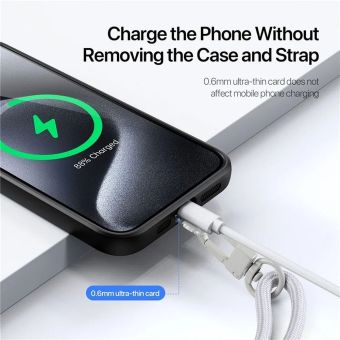 DUX DUCIS Plaz, šnúrka na krk pre mobil, sivá