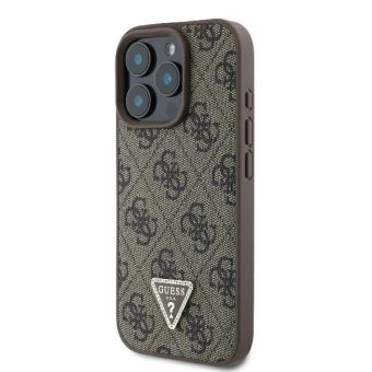 Obal Guess PU 4G Strass Triangle Metal Logo Apple iPhone 16 Pro GUHCP16LP4TDPW Brown