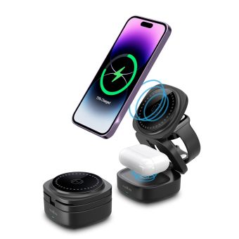 Maxlife MXWC-06 3in1 magnetic wireless charger 15W black