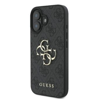 Obal Guess PU 4G Metal Logo Apple iPhone 16 GUHCP16S4GMGGR Grey
