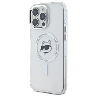 Karl Lagerfeld case for iPhone 16 Pro 6,3 KLHMP16LHLSCHH white Hard IML Metal Choupette Head MagSafe