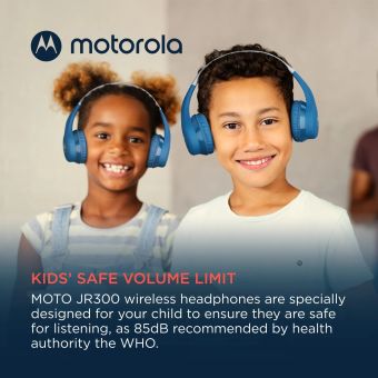 Motorola Moto JR300 Detské bezdrôtové slúchadlá blue-grey (max 85 dB)