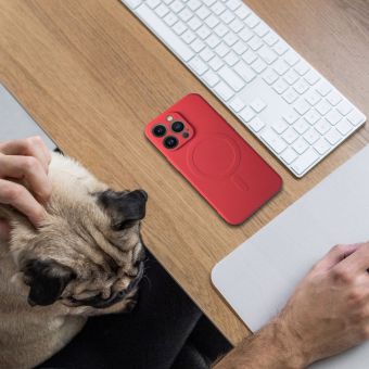 Obal SILICONE MAG COVER case MagSafe Samsung Galaxy S25+ 5G S936 red