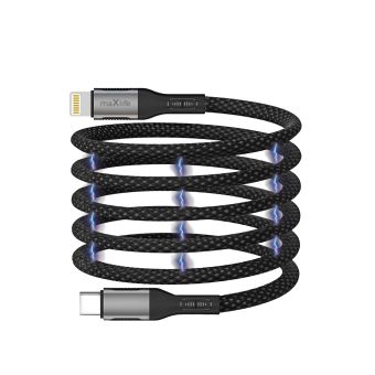 Magnetický Kábel Nylon Opletený Maxlife MXUC-11 USB-C - Lightning 1,0 m 27W
