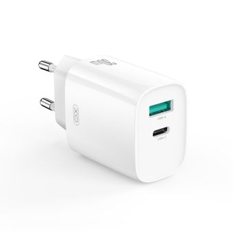 Nabíjačka XO CE30 PD 30W 1x USB-C 1x USB  Plus cable USB-C - Lightning - biela