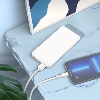 HOCO powerbank 10 000 mAh 2,1A J100 white