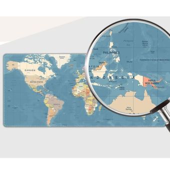 RC-K-1074 podložka pod myš a klávesnicu mapa sveta 90cmx40cmx2mm modrá
