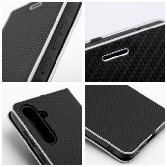 Obal LUNA Book Carbon Xiaomi Redmi Note 14 Pro 5G/14 Pro+ 5G/POCO X7 5G black