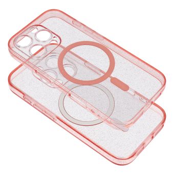Obal CLEAR MAG COVER GLITTER MagSafe Samsung Galaxy S25+ 5G S936 ružový