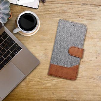 Obal Jeans Book Xiaomi Redmi Note 14 4G sivý