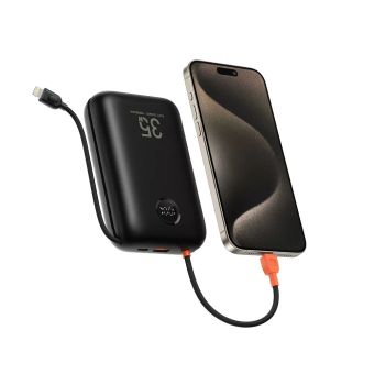 VEGER Powerbank 30000mAh Vstavané káble (USB-C Lightning) PD QC3.0 35W K3 (W3018) - čierny