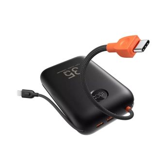 VEGER Powerbank 30000mAh Vstavané káble (USB-C Lightning) PD QC3.0 35W K3 (W3018) - čierny