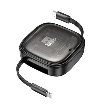 Kábel Hoco Navíjací Univerzálny Set 3A 60W U140 0,95 m (USB-C, Micro, Lightning 8 pin) - čierny
