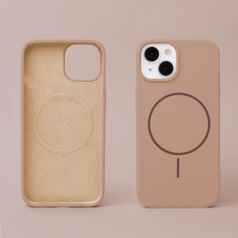 Obal Silicone Thin Mag Apple iPhone 15 Pro hnedý