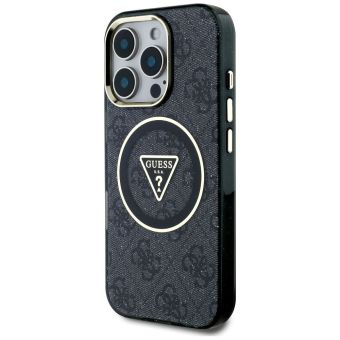 Obal Guess IML 4G Glitter and Triangle Logo MagSafe Apple iPhone 16 Pro Max GUHMP16XHG4PRTGK čierny