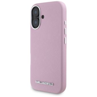 Karl Lagerfeld Hardcase MagSafe FW Saffiano Metal Logo Case for iPhone 16 6,1 Pink