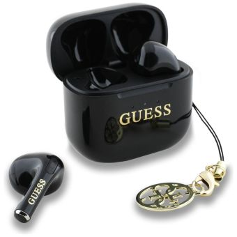 Guess Classic Logo Charm TWS bezdrôtové slúchadlá GUTWSXMCCLK čierne