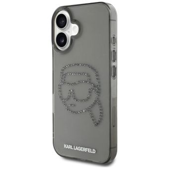 KARL LAGERFELD case for IPHONE 16 Pro KLHCP16LHKHDCELK (IML Rhinestones S K Head) black