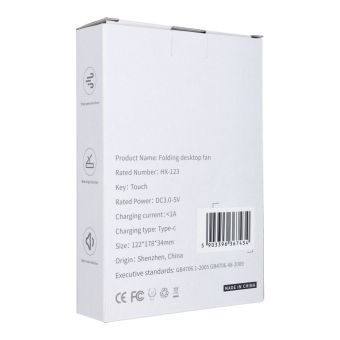 Stolový ventilátor 1200 mAh HX-123 tmavomodrý