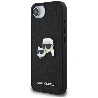 KARL LAGERFELD case for IPHONE 16e KLHCPSE4PFGKCPK (Fixed Glitter K&C Heads Logo Metal Pin) black