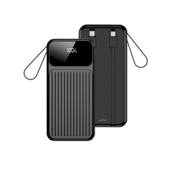 Maxlife power bank with built-in cables MXPB-06 PD QC 22,5W 10000 mAh black