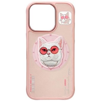 NIMMY case GLASSES COOL CAT compatible with MagSafe for IPHONE 16 Pro Max pink