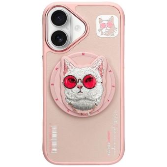 NIMMY case GLASSES COOL CAT compatible with MagSafe for IPHONE 16 pink