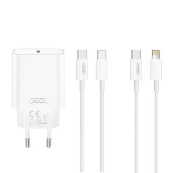 Nabíjačka XO CE32 PD 20W 1x USB-C Plus USB-C - USB-C cable - biela