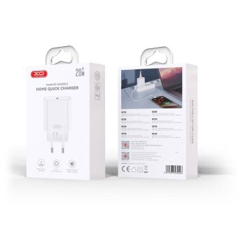 Nabíjačka XO CE32 PD 20W 1x USB-C  Plus USB-C - USB-C cable - biela