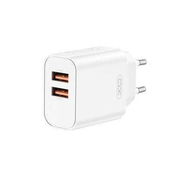 Adaptér XO CE34 2x USB-A 2,4A (12W) - biely