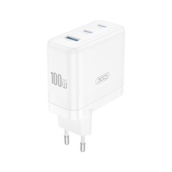 Adaptér XO CE35 PD 100W 2x USB-C 1x USB - biely