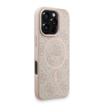Obal Guess PU Leather 4G Colored Ring Strap MagSafe Apple iPhone 16 Pro GUHMP16LP4GREGSP ružový
