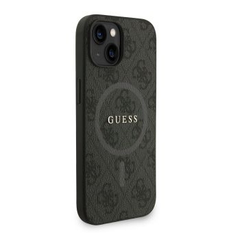 Obal Guess PU Leather 4G Colored Ring Strap MagSafe Apple iPhone 13 GUHMP13MP4GREGSK čierny