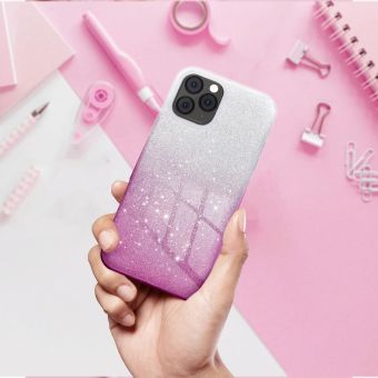 Obal SHINING Apple iPhone 17 strieborno-ružový