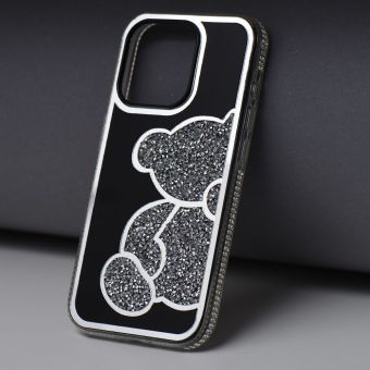 Obal TEDDY BEAR Apple iPhone 17 Pro Max strieborný