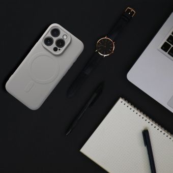 Obal SILICONE MAG COVER MagSafe Apple iPhone 17 Pro Max titánovo sivý