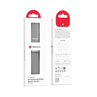 Remienok FORCELL F-DESIGN FS11 magnetický nehrdzavejúca oceľ Samsung Watch 20mm strieborný