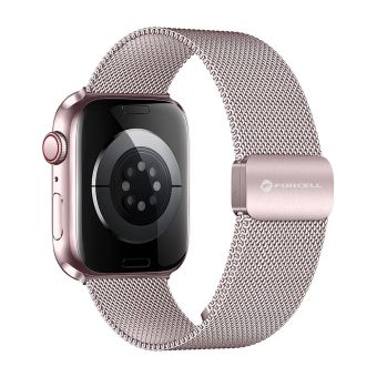 Remienok FORCELL F-DESIGN FA14 magnetický nehrdzavejúca oceľ Apple Watch 42/44/45/49mm ružový