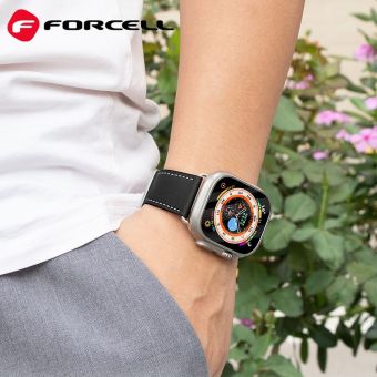 Remienok FORCELL F-DESIGN FA20 eko koža Apple Watch 38/40/41mm čierny