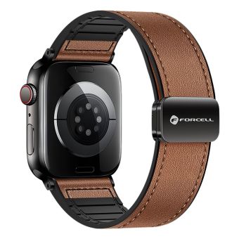 Remienok FORCELL F-DESIGN FA21 magnetický eko koža Apple Watch 38/40/41mm hnedý