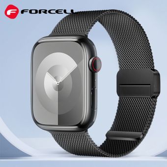 Remienok FORCELL F-DESIGN FA14 magnetický nehrdzavejúca oceľ Apple Watch 42/44/45/49mm čierny