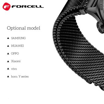 Remienok FORCELL F-DESIGN FS10 nehrdzavejúca oceľ Samsung Watch 22mm čierny