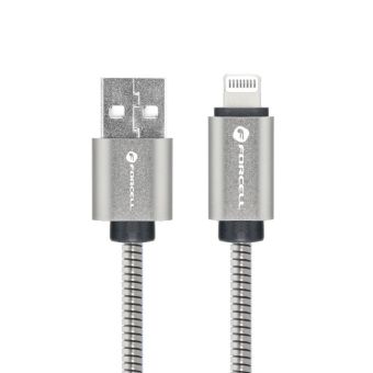FORCELL F-ENERGY Metal C236 cable USB A to Lightning 2,4A 12W 2 m silver