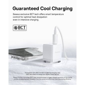 Baseus Palm Fast USB-A/USB-C 30W biela