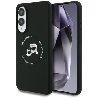 Obal Karl Lagerfeld Liquid Silicone Double Heads MagSafe Samsung Galaxy S25 Edge 5G S937 KLHMS25ESKCHTCK čierny