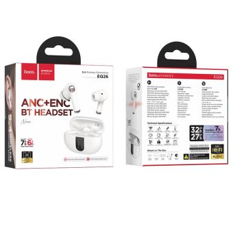 HOCO Bezdrôtové slúchadlá TWS ANC ENC EQ26 BT 5.4 - biele