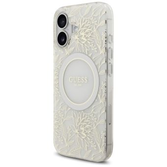 Obal Guess IML Flowers Allover Strap MagSafe Apple iPhone 17 GUHMP17SHCPOFPH biely