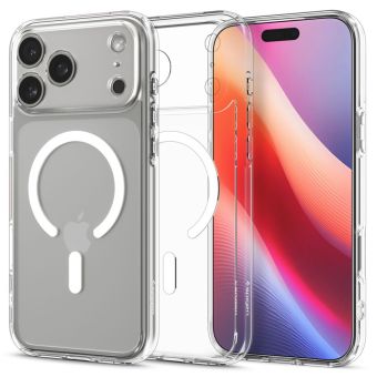 SPIGEN case ULTRA HYBRID MAG compatible with MagSafe for IPHONE 17 Pro Max clear white