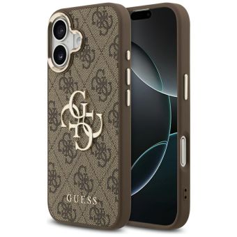 Obal Guess PU Leather 4G Metal Logo Gold Frame Apple iPhone 17 GUHCP17S4GMGCBR hnedý