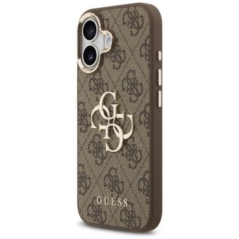 Obal Guess PU Leather 4G Metal Logo Gold Frame Apple iPhone 17 GUHCP17S4GMGCBR hnedý